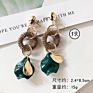 Clarmer Spring Design Korean Jewelry Geometric Enamel Acrylic Resin Pendant Earrings for Women