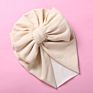 Cute Bear Ear Bowknot Turban Hats Sweet Soft Elastic Caps for Newborn Baby Boy Girls Headwraps