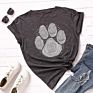 Dog Paw Tshirt Fingerprint Women Tee Shirts Short Sleeve T-Shirts