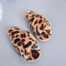 Fluffy Slippers Women Indoor Shoes Ladies Cross Leopard Print Fur Slippers Female Home Fur Slides Faux Fur Slipper