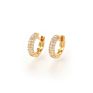 Foxi Korean Jewelry 18K Huggies Hoop Earring Women Gold Earrings Cz Stone Korean Earrings for Women