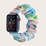 Girly Scrunchies Watch Bands for Apple Watch 38Mm 42Mm 40Mm 44Mm Leopard Flowers Printed Fabric Elastic Strap for Iwatch 7 6 Se