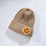 Hf Candy Color Smiley Face Label Warm Knitted Hat