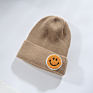 Hf Candy Color Smiley Face Label Warm Knitted Hat