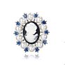 Jaenones Vintage Rhinestone Brooches Queen Head Portrait Brooch Cameo Brooch Sets