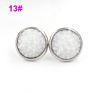 Jewelry Shining Glitter Girls Earings 12Mm Stainless Steel Women Star Color Bling Crystal Druzy Stud Earrings