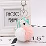 Kazufur Unicorn Fur Ball Bag Charm Pony Faux Fur Ball Keychain 8Cm