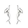 Lovely Girl Dancing Jewelry Stainless Steel Jewellery Cute Ballerina Yoga Skipping Rope Girl's Earring