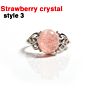 Natural Rose Quartz Malachite Different Gems Adjustable Larimar Ring