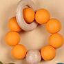 Custom Non-Toxic Wooden Teething Toy Silicone Beads Baby Teether