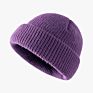 Outdoor Slouchy Running Knitted Ribbed Beanie Hat Acrylic Cuffed Knit Fisherman Beanie Hat