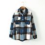 Oversized Design Plaid Color Shirt Coat Casual Women's Jackets with Pocket