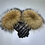 Real Fox Fur Gloves Women / Genuine Sheepskin Motorcycle Women Leather Gloves /Warm Leather Real Fur Gloves