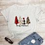 Retro Merry Christmas Trees T-Shirt Cute Women Holiday Gift Shirt