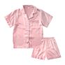 Satin Pajamas Set Kids Size Pyjamas Sleepwear for Child Silk Nighty 6028