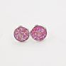 Silver Plating Stud Resin Druzy Drusy Earrings 12Mm Resin Cabochon Earrings for Women Jewelry Gift