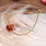 Single Stone Gold Chain Adjustable Crystal Bracelets Natural Nugget Quartz Crystal Simple Bracelet