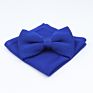 Solid Color Knitted Hankerchief Bowtie Set Soft Red Blue Purple Pink Wedding Pocket Square Bow Tie Accessory Gift