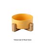 Stainless and Wood Frame Raise Puppy Food Feeder Eco Elevated Luxury Portable Travel Ceramic Cat Pet Dog Bowl For