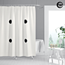 Sublimation Geometry Pattern Bathroom Shower Curtain, Washable 100% Polyester White Bathroom Curtains/