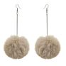 Temperament Chain Long Wool Ball Pom Pom Earrings Women's Earrings for Women