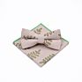 Tie Gift Box White Dress Mens Neck Printed Bowtie Adjustable and Pocket Square Set Linen Bow Ties