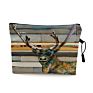 Vintage Beach Scenery Print Women Travel Storage Bag Linen Cloth Toiletries Organize Cute Cosmetic Bag Portable Make up Pouch