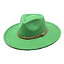 Wide Brim Fall Color Wool Felt Fedora Hats Cotton Polyester Dark Color Solid Plain Jazz Hat 9Cm 9.5Cm Brim