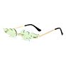 Women Party Decor Glasses Trend Green Fire Flame Shaped Sunglasses