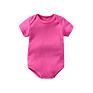 Yiwu 0-24M 100% Organic Cotton Plain Infant Newborn Baby Pink Blue White Unisex Rompers Short Sleeve Jumpsuit