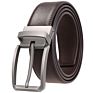 Zk707-3 Zinc Alloy Pin Buckle Genuine Leather Belt for Men