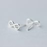 100% 925 Sterling Silver Minimalism Symbol Stud Earring Fine Jewelry for Female