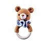 100% Cotton Baby Teether Set Rattle Handmade Toys Soft Crochet Teddy Bear Toys for Baby Wooden Teether