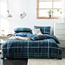 100% Cotton Nude Bedding Sets Bedsheets Fitted Bed Sheet Microfiber Antistatic Fabric Plaid Bed Sheet