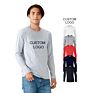 100% Cotton Solid Men's Crewneck Long Sleeve Tops Tee Blank Casual Print T Shirt