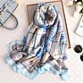 100% Natural Silk Screen Printed Scarves Graceful Ladies Party Screen Printed Satin Silk Scarf