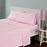 100% Polyester Fabric Ultra Soft Sheet Set, Pink Polka Dot