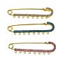 10Cm 8 Loops Pin for Kids Big Pink Blue Crystal Baby Safety Pin Islam Allah Mashallah Charms Brooch Baby Collar Clip Badge Pin