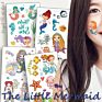 12X7Cm Little Mermaid Temporary Tattoo Stickers for Baby Girls