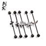 14 Gauge Black Titanium Anodized 3D Logo Industrial Barbell Body Jewelry