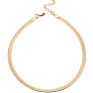 14K Gold/Silver Plated Adjustable Flat Snake Chain Herringbone Choker Necklace Simple Dainty Jewelry for Women