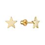 14K Yellow Gold Plain Star Heart Screwback Stud Earrings for Kids