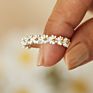 17Km Exquisite Daisy Flower Rings Adjustable Opening Ring Wedding Engagement Rings for Women Girls