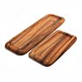 18 Inch Acacia Wooden Serving Platters and Trays Rectangular Party Plates Solid Wood Cake Bread Breakfast Plate