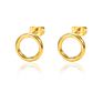 18K Gold Circle Stud Earrings Small round Hoop Post Stud for Women Minimalist Post Earring