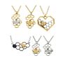 18K Gold Plated Bee Heart Pendant Necklace Real Gold Chain Honeycomb Bee Necklace