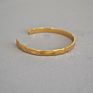 18K Gold Plated Brass Thin Hammered Open Cuff Bangle Bracelet Latest Personalized Hammer Texture Wristband Bracelet