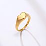 18K Gold Plated Stainless Steel Women Heart Signet Ring
