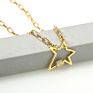 18K Gold Star Screw Clasp Lock Chain Necklace