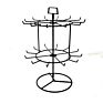 2-Tier Metal Rotating Jewelry Stand Holder Black Counter Top Earring Jewelry Necklace Display Rack